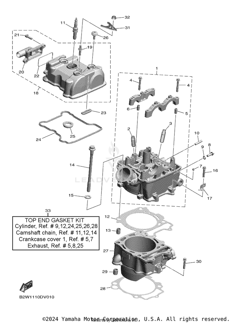 Cylinder YZ450F - YZ450FLGY - 2020 Schematic