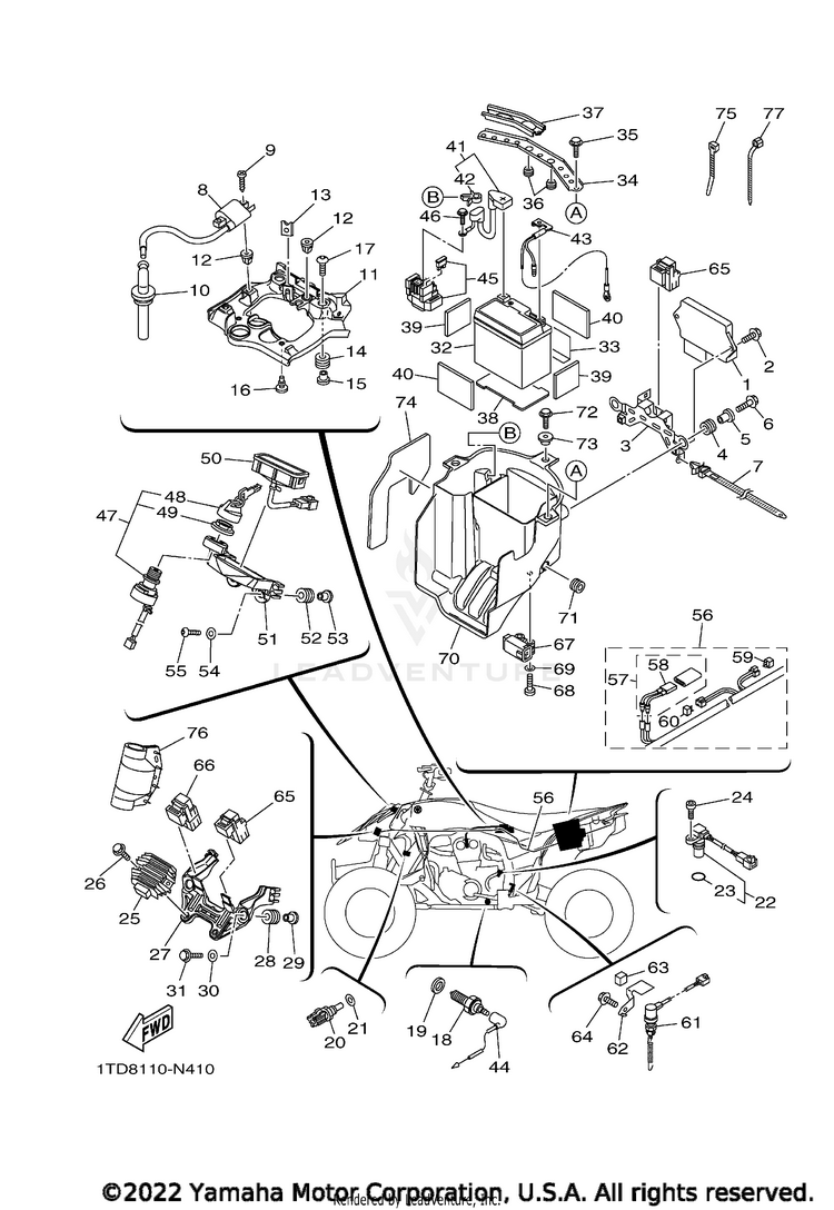 Electrical 1 YFZ450R SPECIAL EDIT - YFZ450RSSE - 2014 Schematic