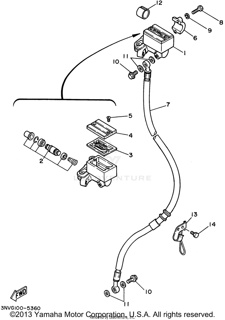Front Master Cylinder Schematic