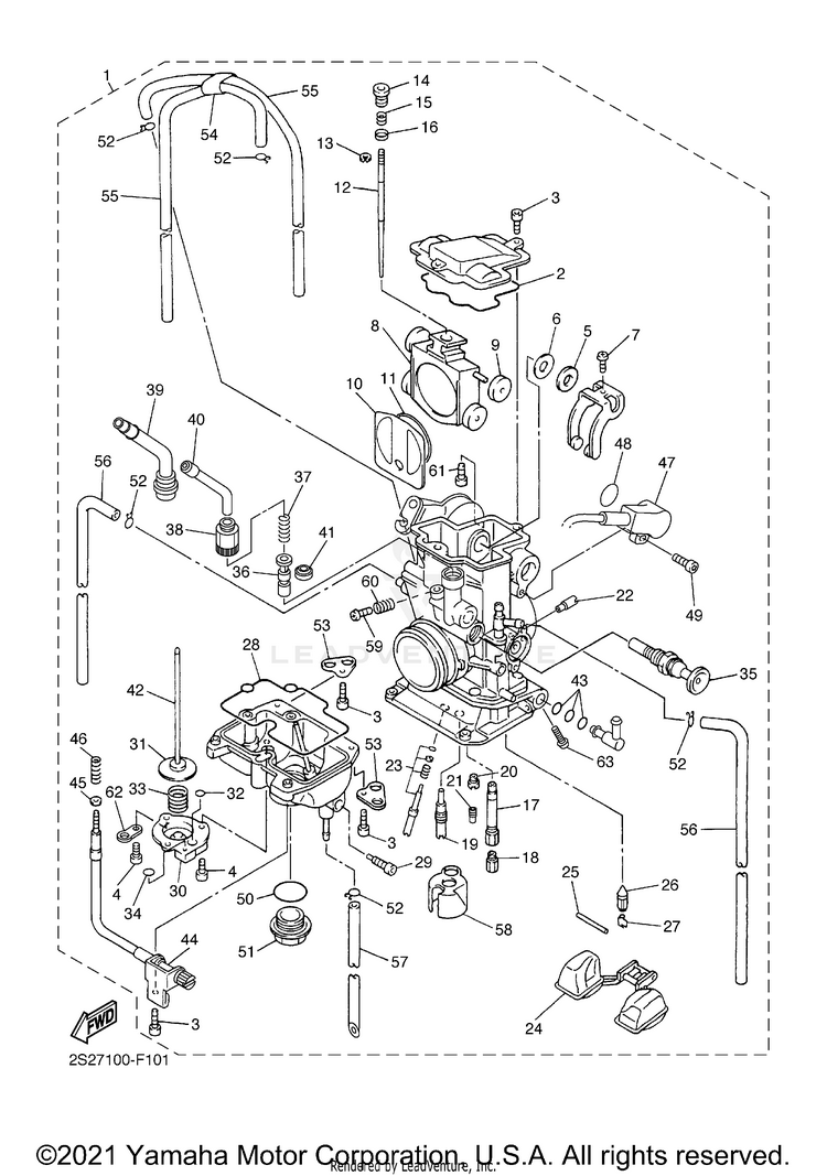 Carburetor YZ250F - YZ250FXL - 2008 Schematic