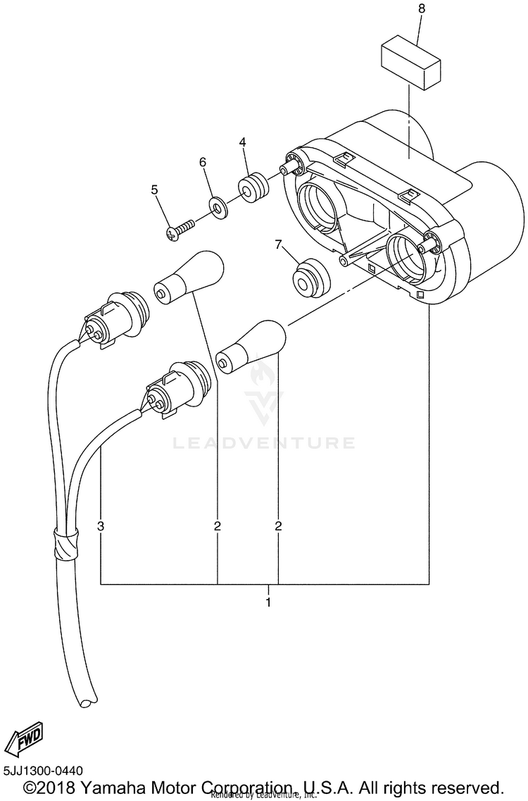 Taillight YZFR1 - YZFR1SNC - 2001 Schematic