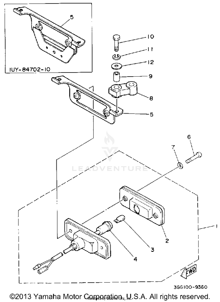 Taillight BANSHEE - YFZ350D_MN - 1992 Schematic