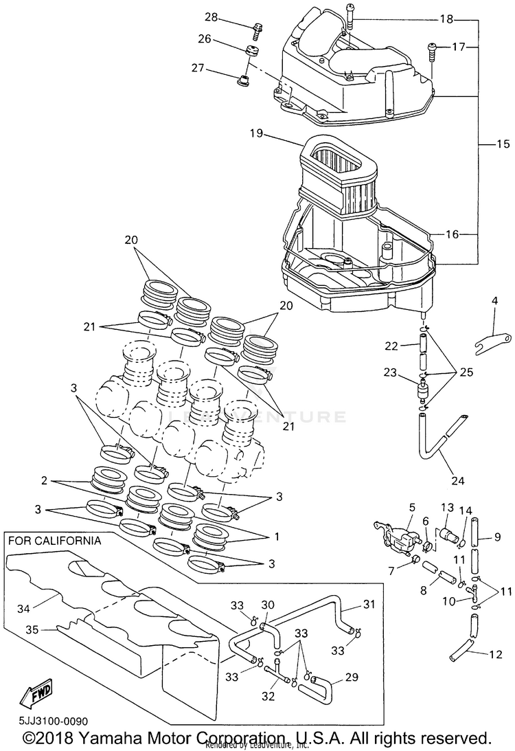 Intake YZFR1 - YZFR1SNC - 2001 Schematic