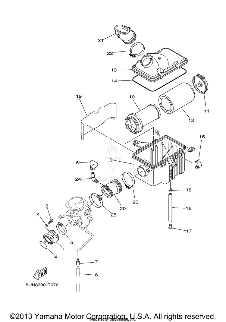 Intake GRIZZLY 350 4WD - YFM35FGAGR - 2011 Schematic