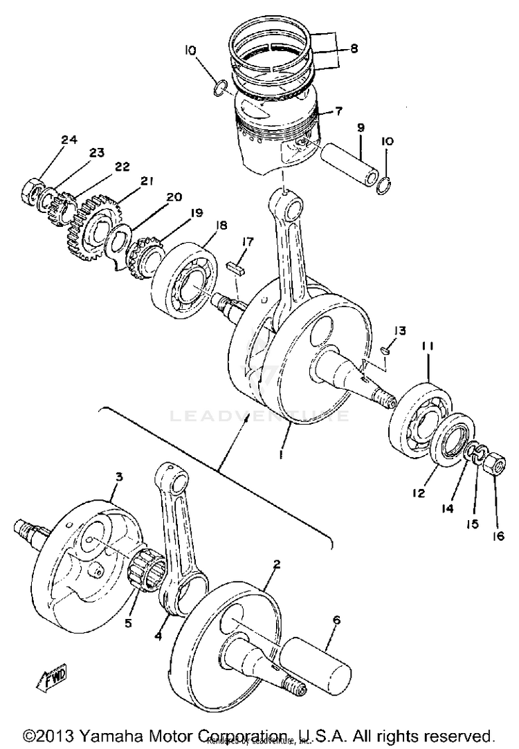 Crank - Piston Schematic