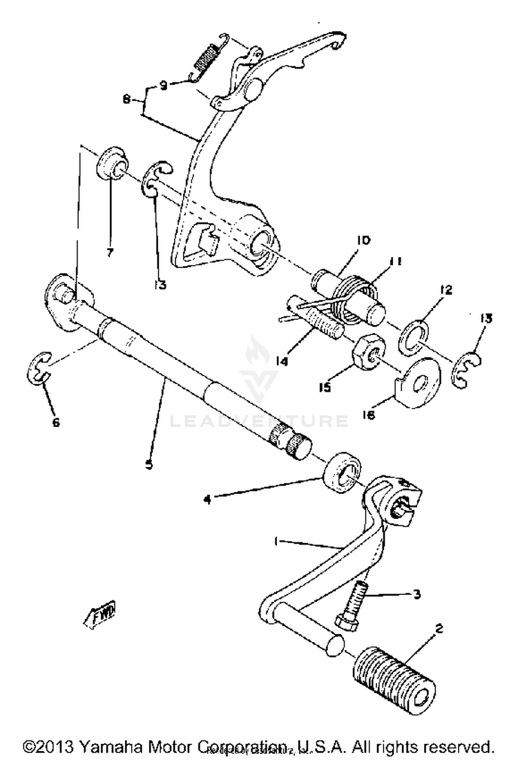 Shift Shaft Yz100 E - F Schematic