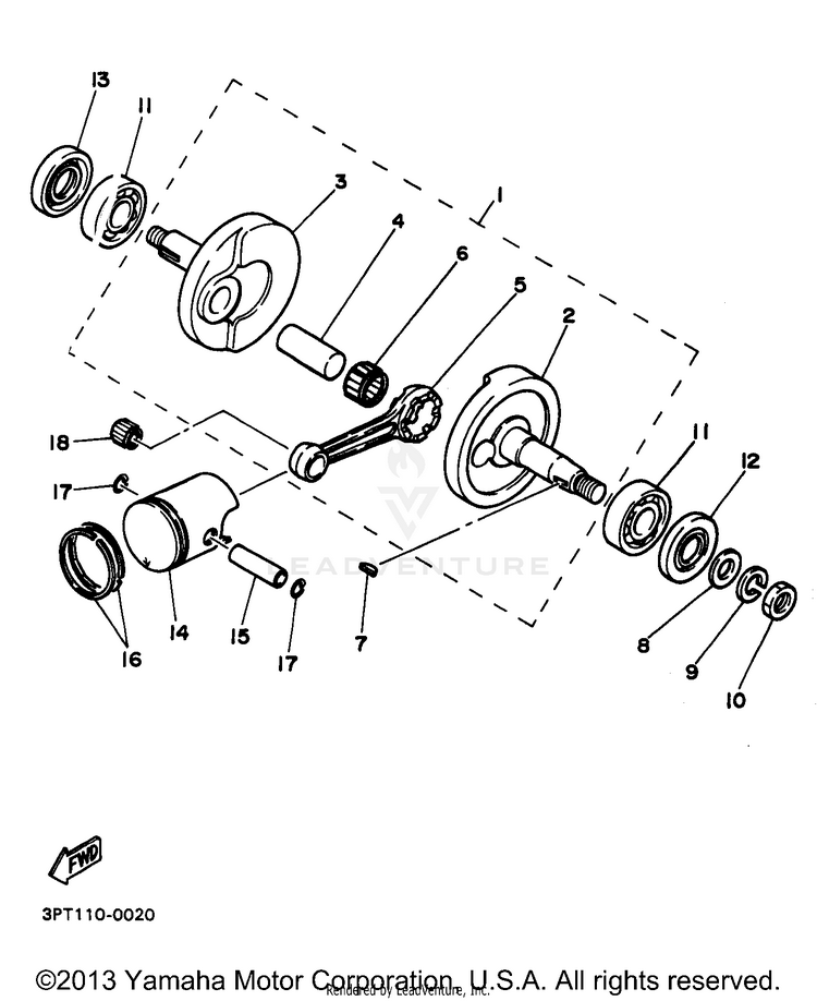 Crankshaft Piston Schematic