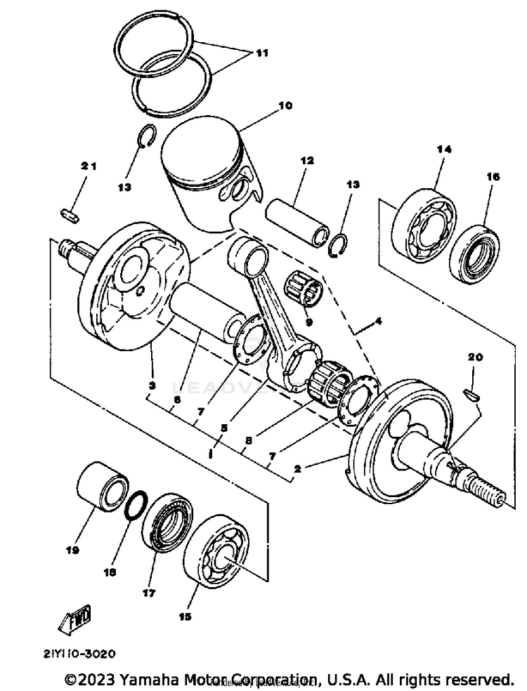 Crankshaft - Piston Schematic