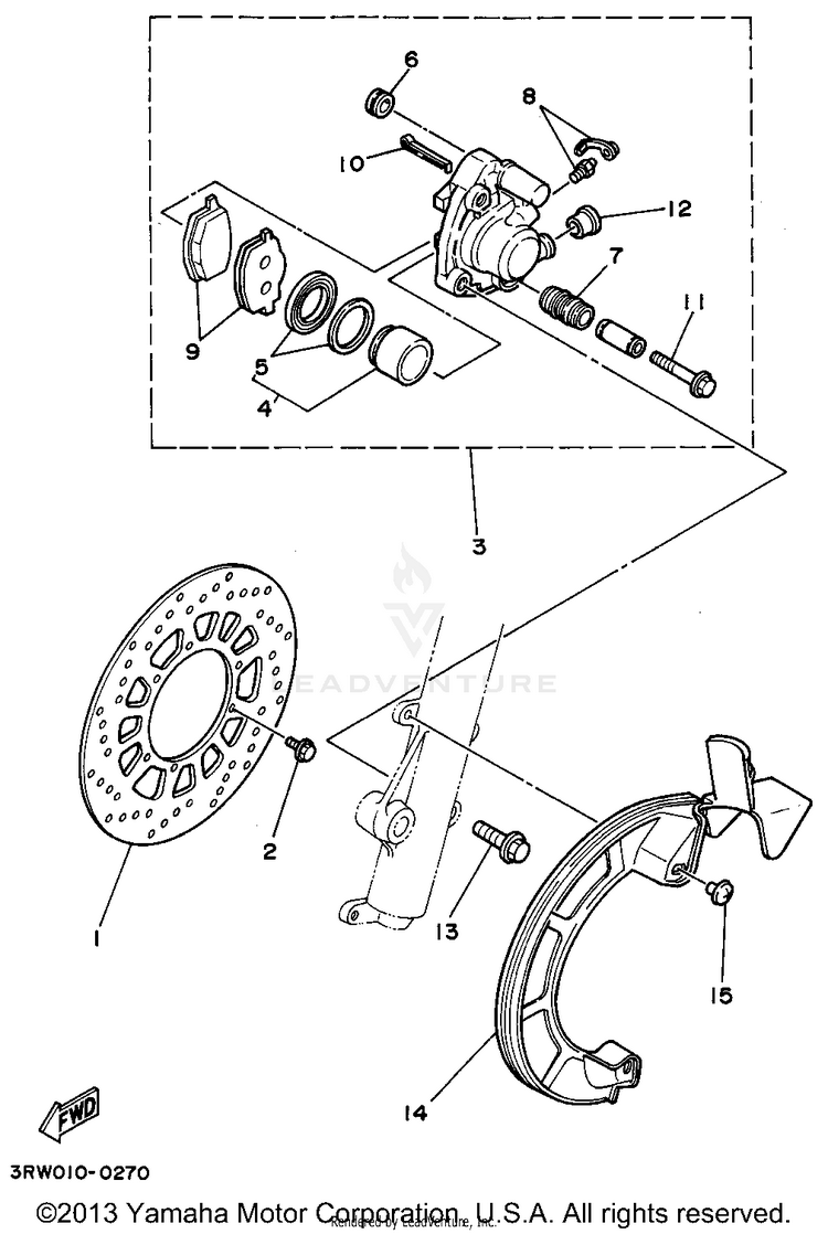 Front Brake Caliper Schematic