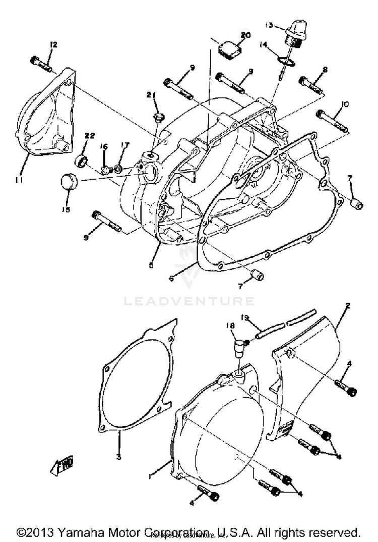 Crankcase Cover Yz125a - B Schematic
