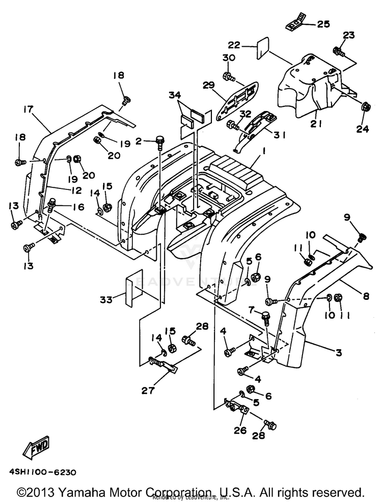 Rear Fender Schematic
