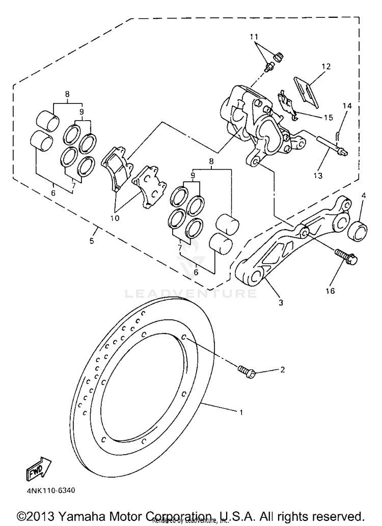 Rear Brake Caliper Schematic
