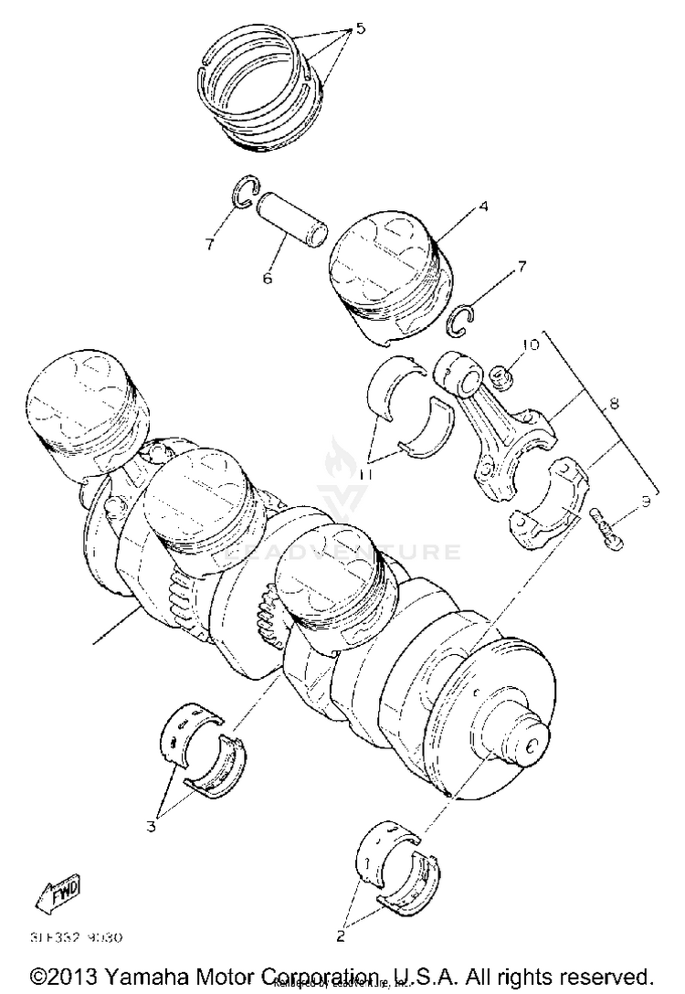 Crankshaft Piston Schematic