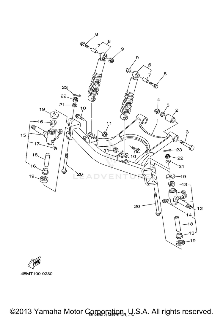 Front Suspension Wheel GRIZZLY 80 - YFM80GW - 2007 Schematic