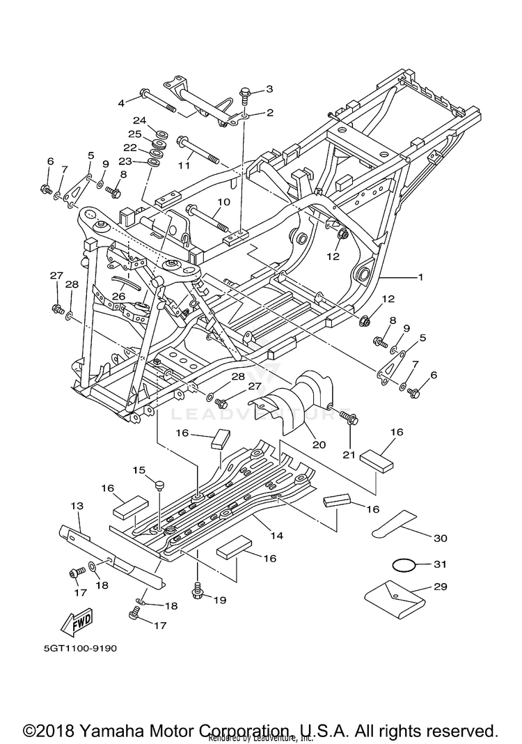 Frame GRIZZLY - YFM600FMC - 2000 Schematic