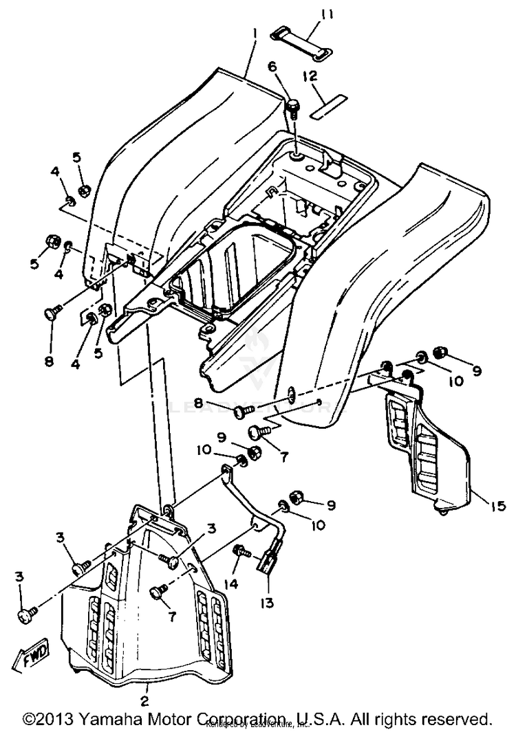 Rear Fender BLASTER - YFS200D - 1992 Schematic
