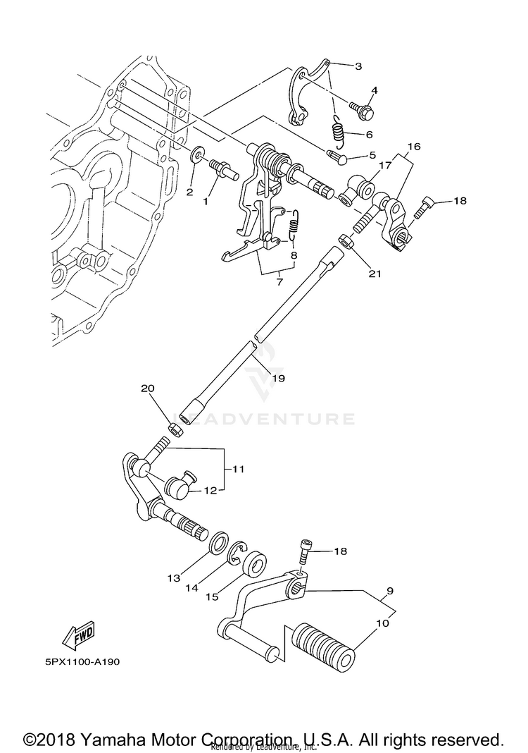 Shift Shaft ROAD STAR WARRIOR - XV1700PCRC - 2003 Schematic