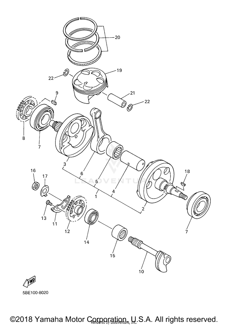 Crankshaft Piston Schematic