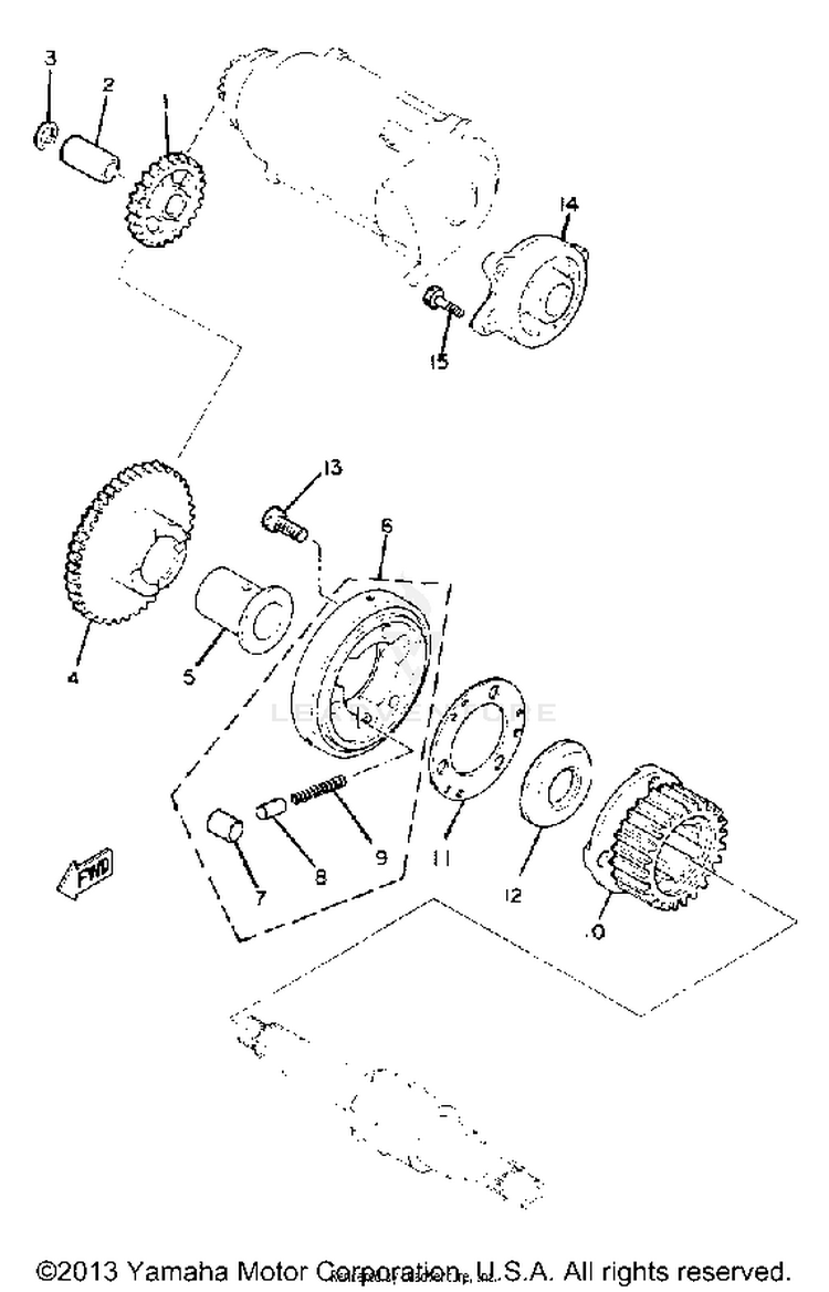 Starter Clutch XS1100LH - 1981 Schematic