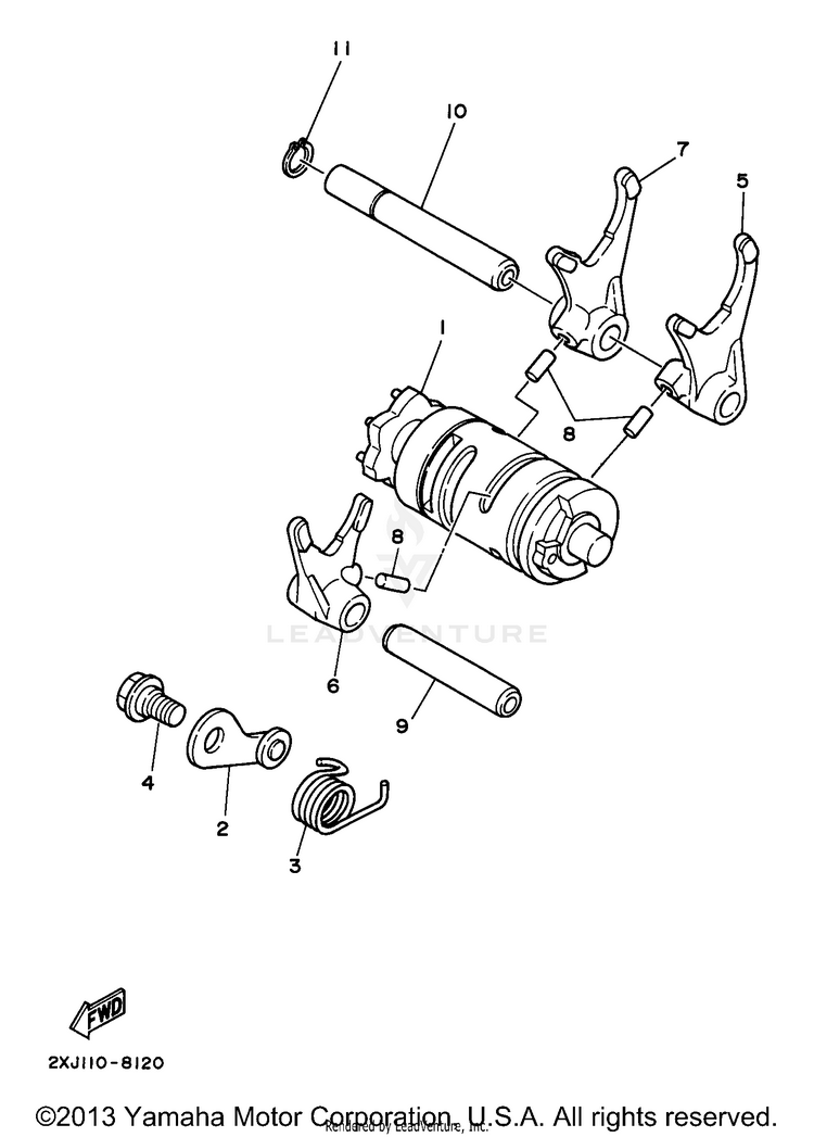 Shift Cam Fork Schematic