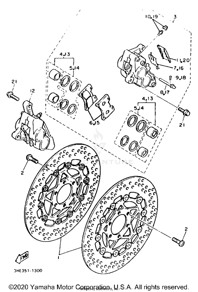 Front Brake Caliper Schematic