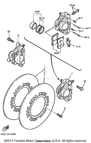 Front Brake Caliper Schematic