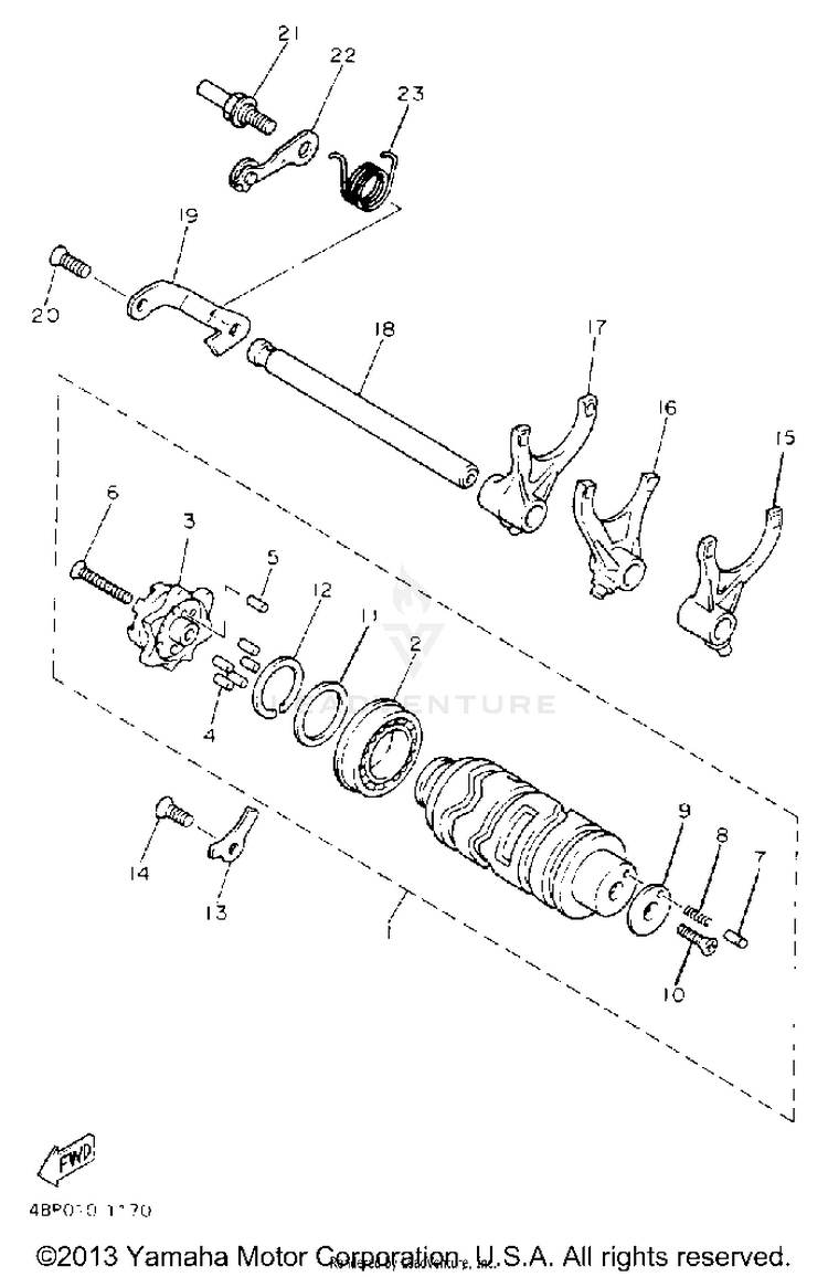 Shift Cam Fork Schematic