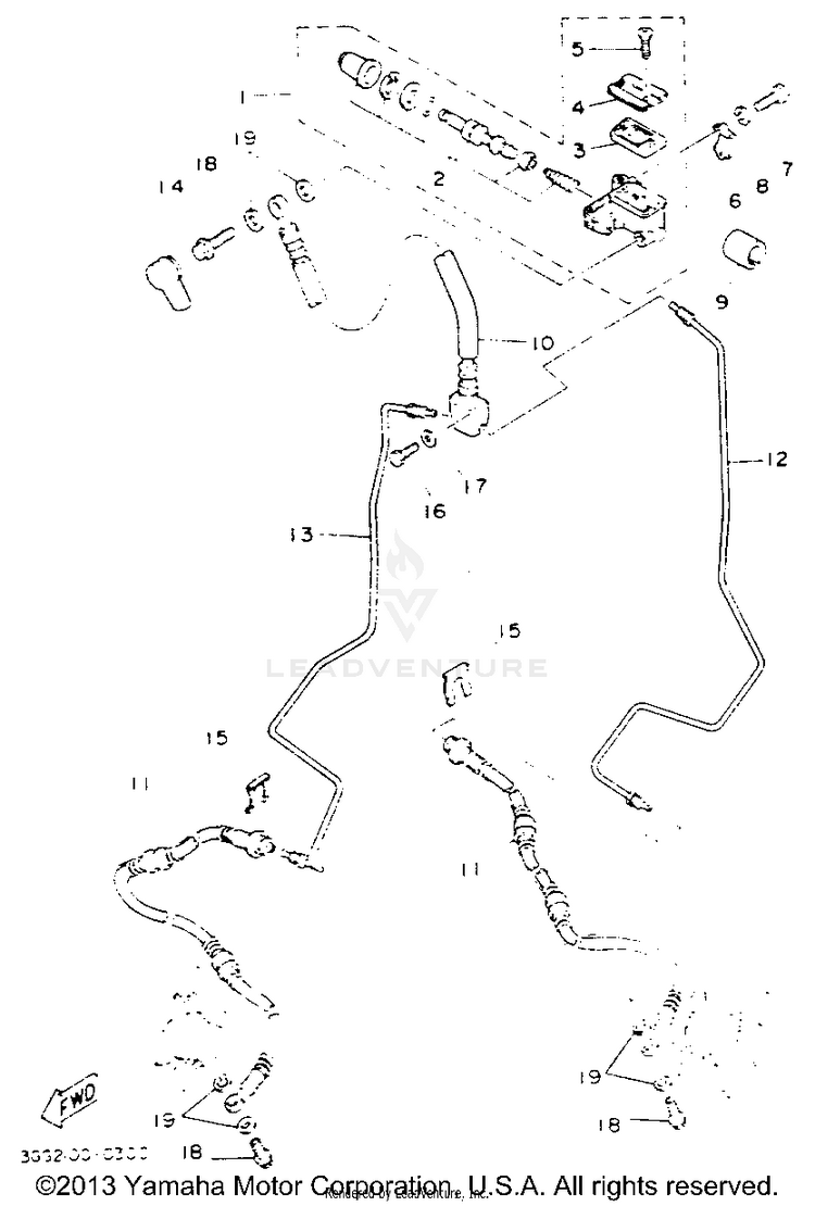 Front Master Cylinder BANSHEE - YFZ350E - 1993 Schematic