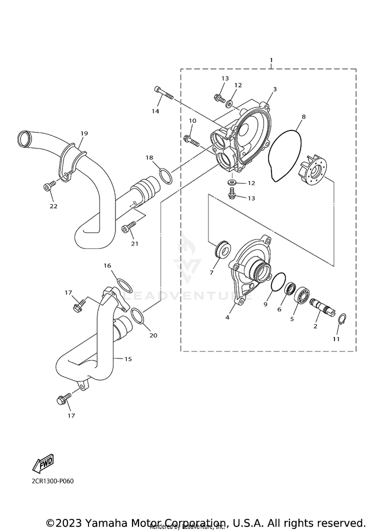 Water Pump YZFR1 - YZFR1GCGY - 2016 Schematic