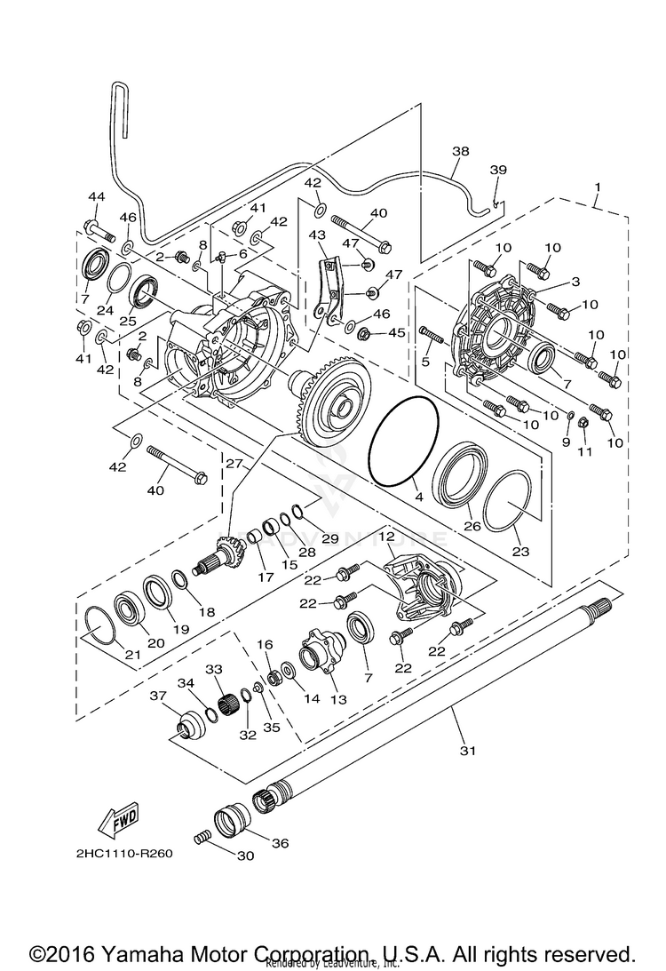 Drive Shaft YXZ1000R EPS - YXZ10YMXHO - 2017 Schematic