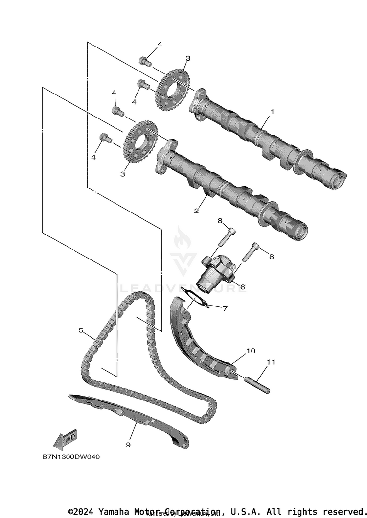 Camshaft & Chain TRACER 9 GT - MTT9GTNCR - 2022 Schematic