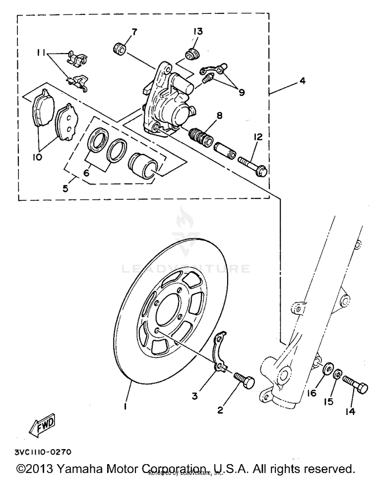 Front Brake Caliper Schematic