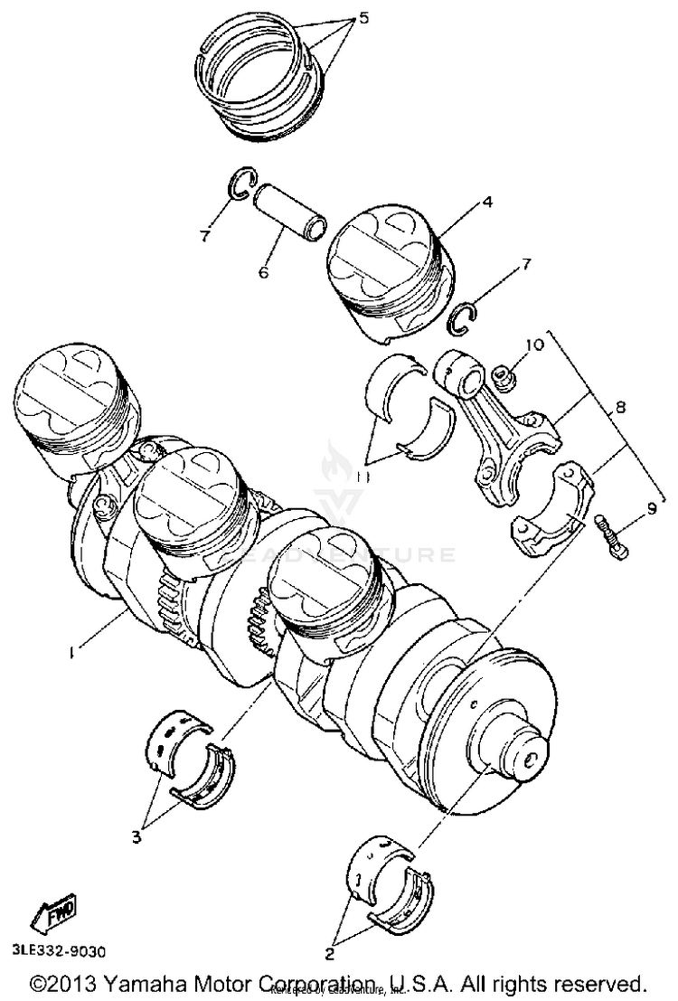 Crankshaft Piston Schematic
