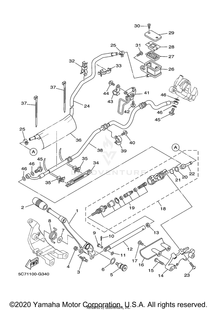 Rear Master Cylinder RAIDER - XV19CXCR - 2008 Schematic
