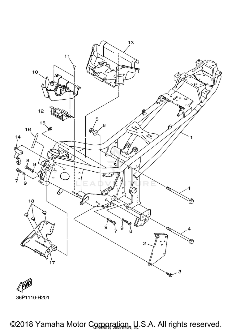 Frame FZ6R - FZ6RACB - 2011 Schematic