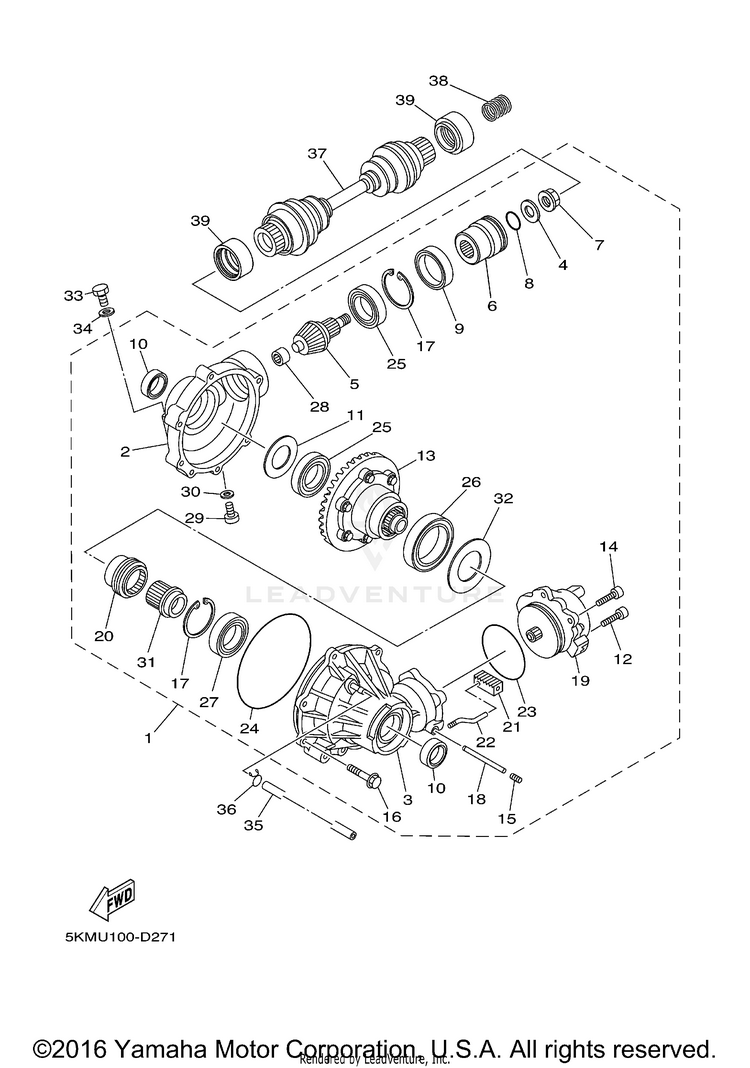 Front Differential GRIZZLY 660 HUNTER WETLAND - YFM66FAHWT - 2005 Schematic