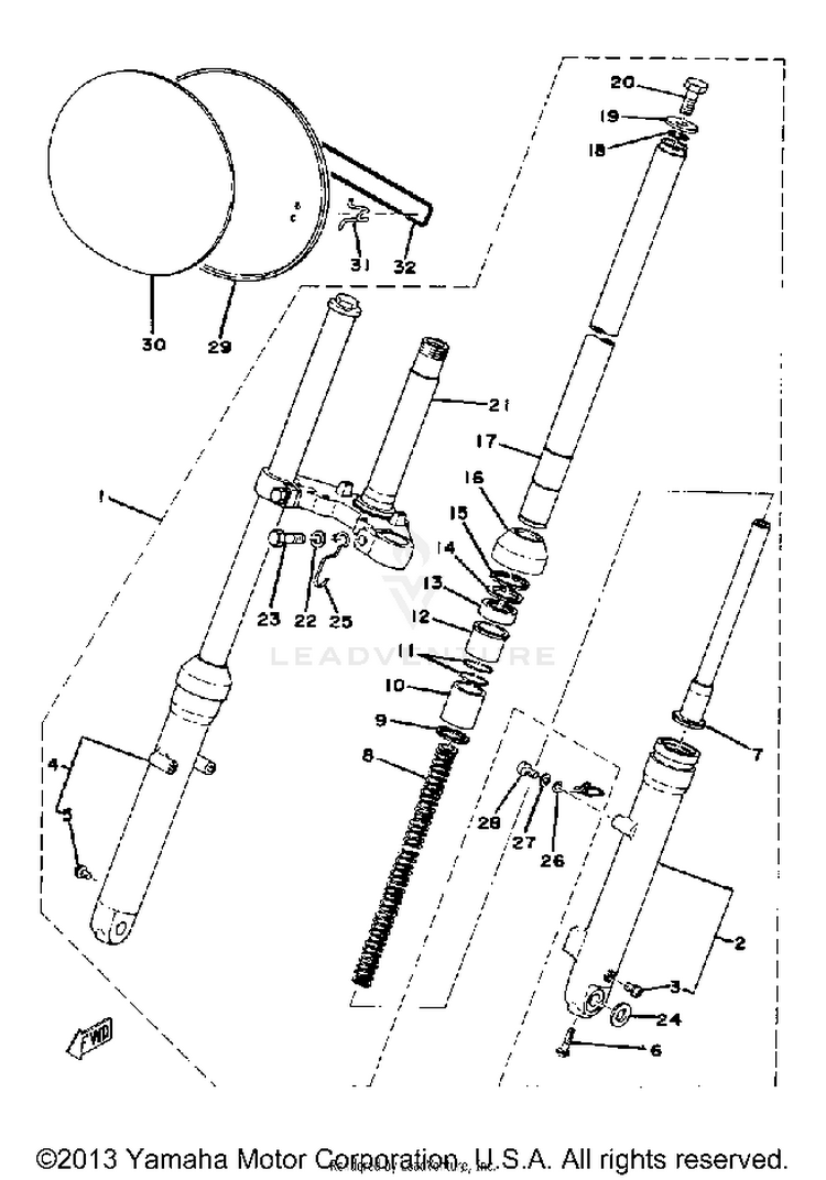 Front Fork Yz80c Schematic