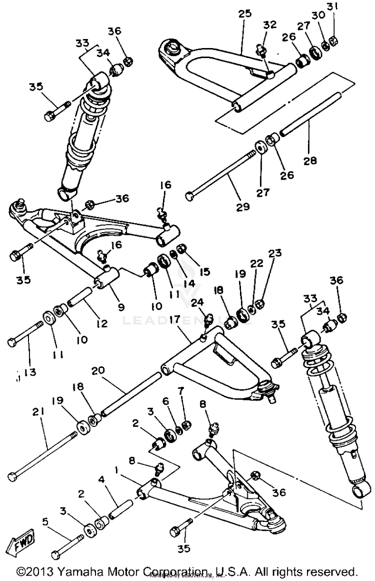 Front Suspension Wheel BLASTER - YFS200D - 1992 Schematic
