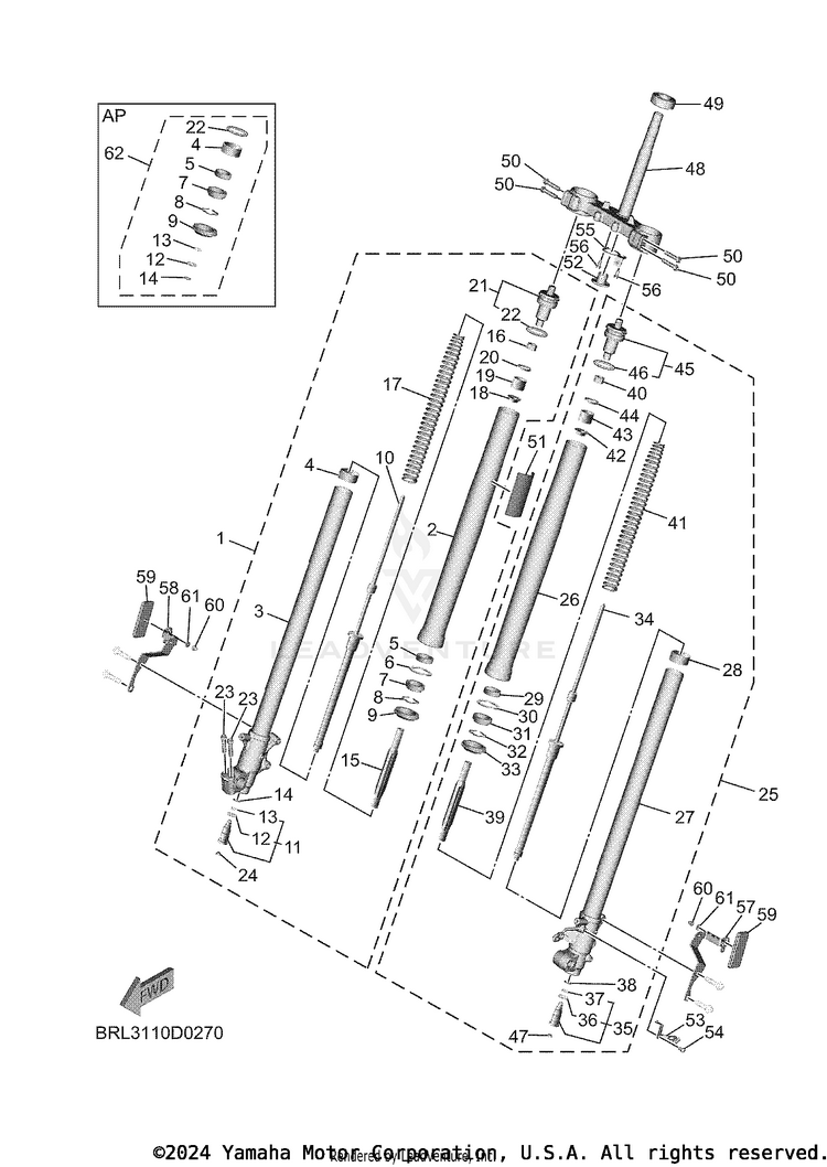 Front Fork TENERE 700 - XTZ7TCL - 2026 Schematic
