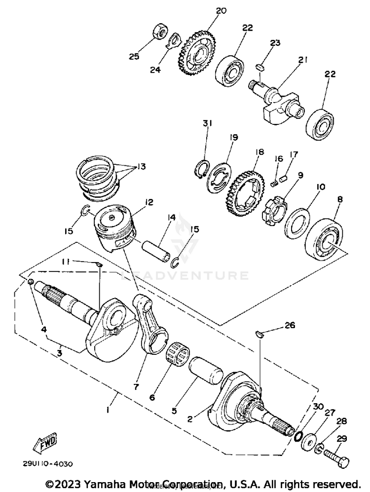 Crankshaft - Piston Schematic