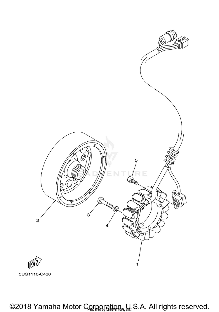 Generator RHINO 450 - YXR45FXGR - 2008 Schematic