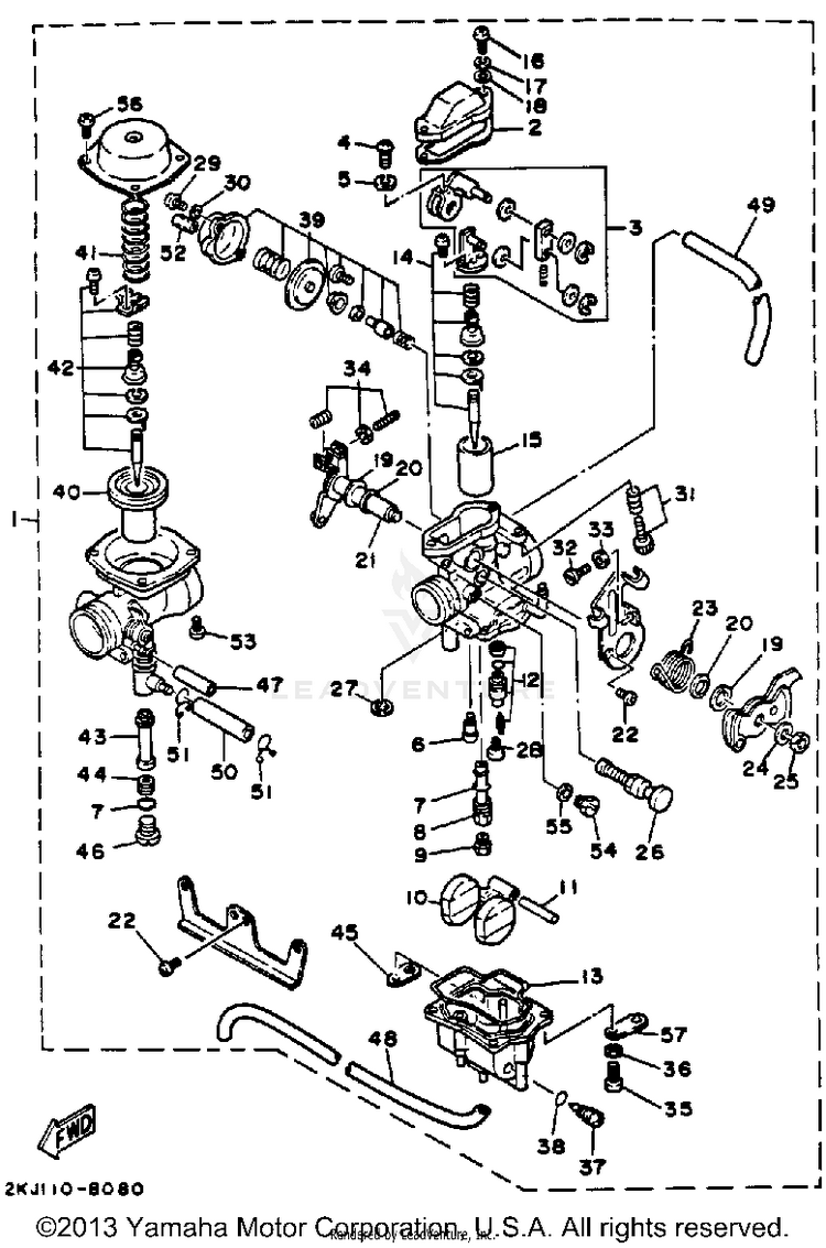 Carburetor (Non-California Model) Schematic