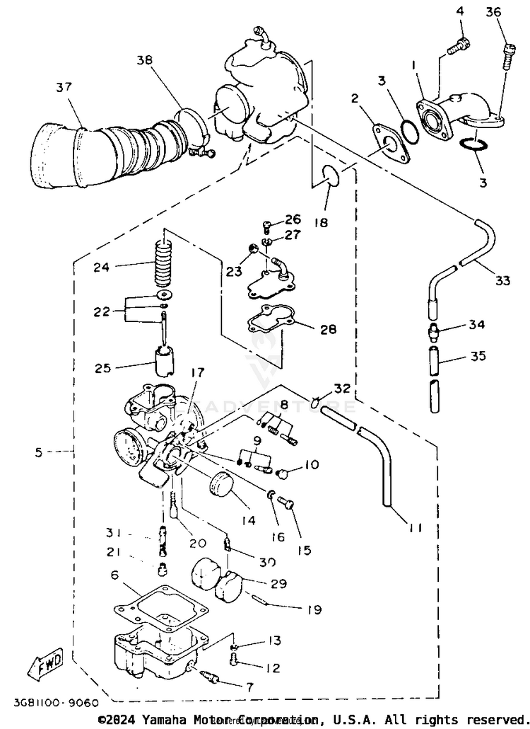 Air Filter - Carburetor Schematic