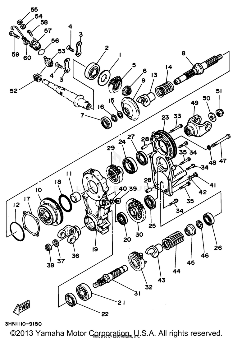 Middle Drive Gear BIG BEAR 4WD (ME & NH Only) - YFM350FWF_MNH - 1994 Schematic