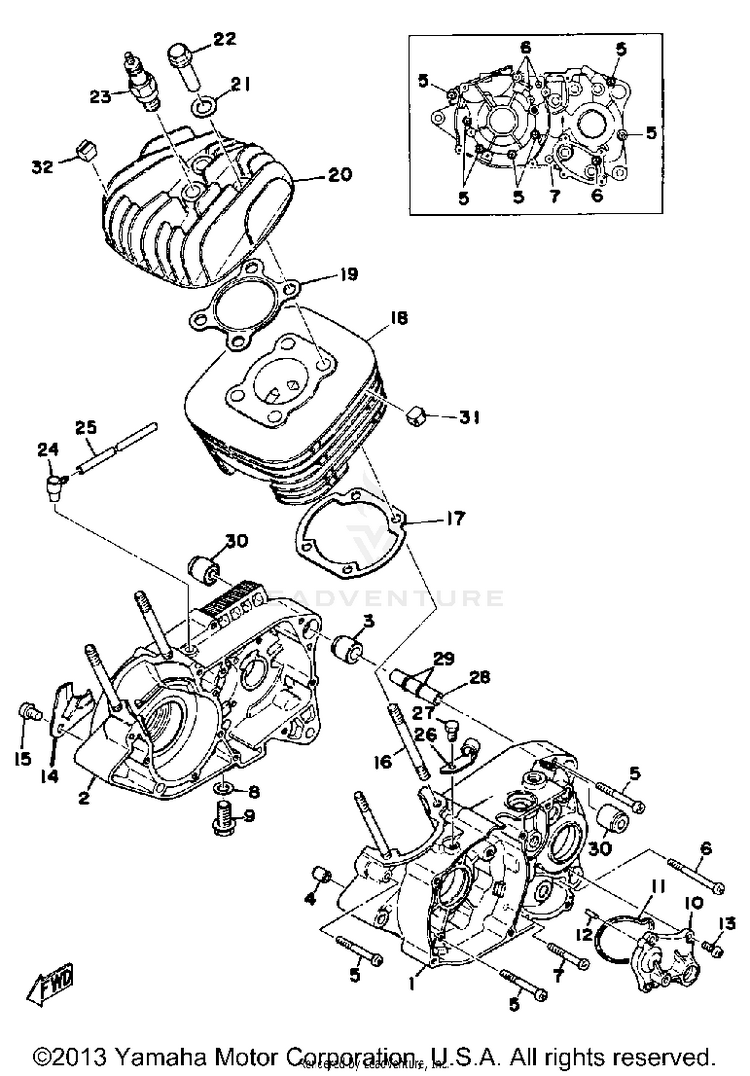 Crankcase - Cylinder Schematic
