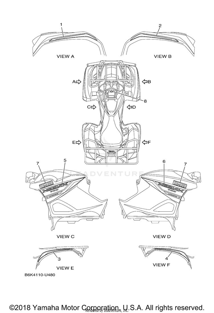 Graphics KODIAK 700 4WD HUNTE - YFM70KDHKF - 2019 Schematic