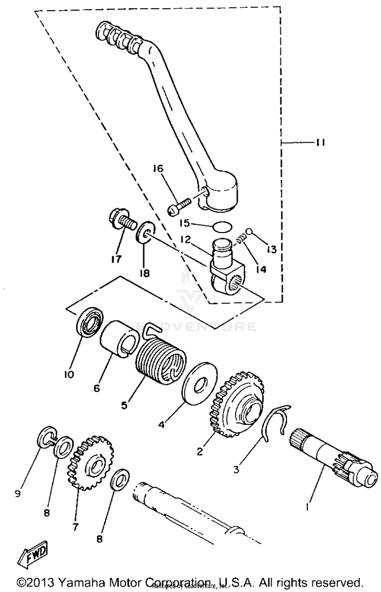 Starter YZ250E1 - 1993 Schematic