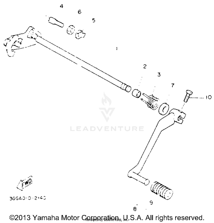 Shift Shaft BANSHEE - YFZ350E_MN - 1993 Schematic