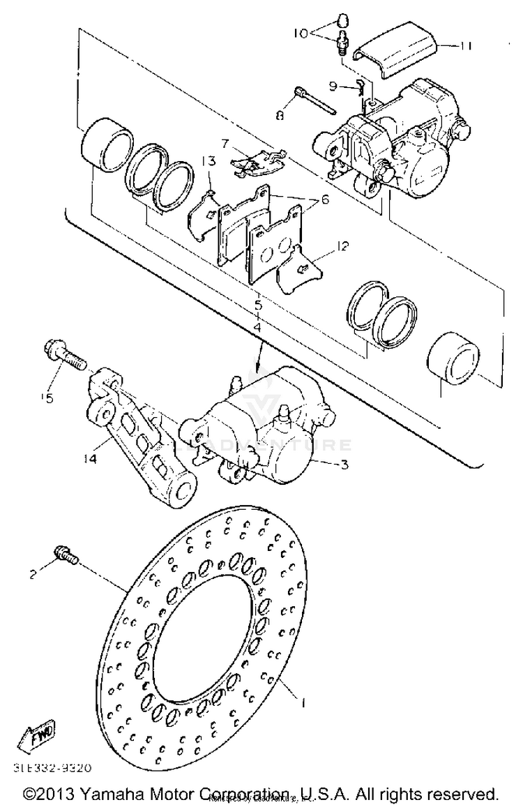 Rear Brake Caliper Schematic