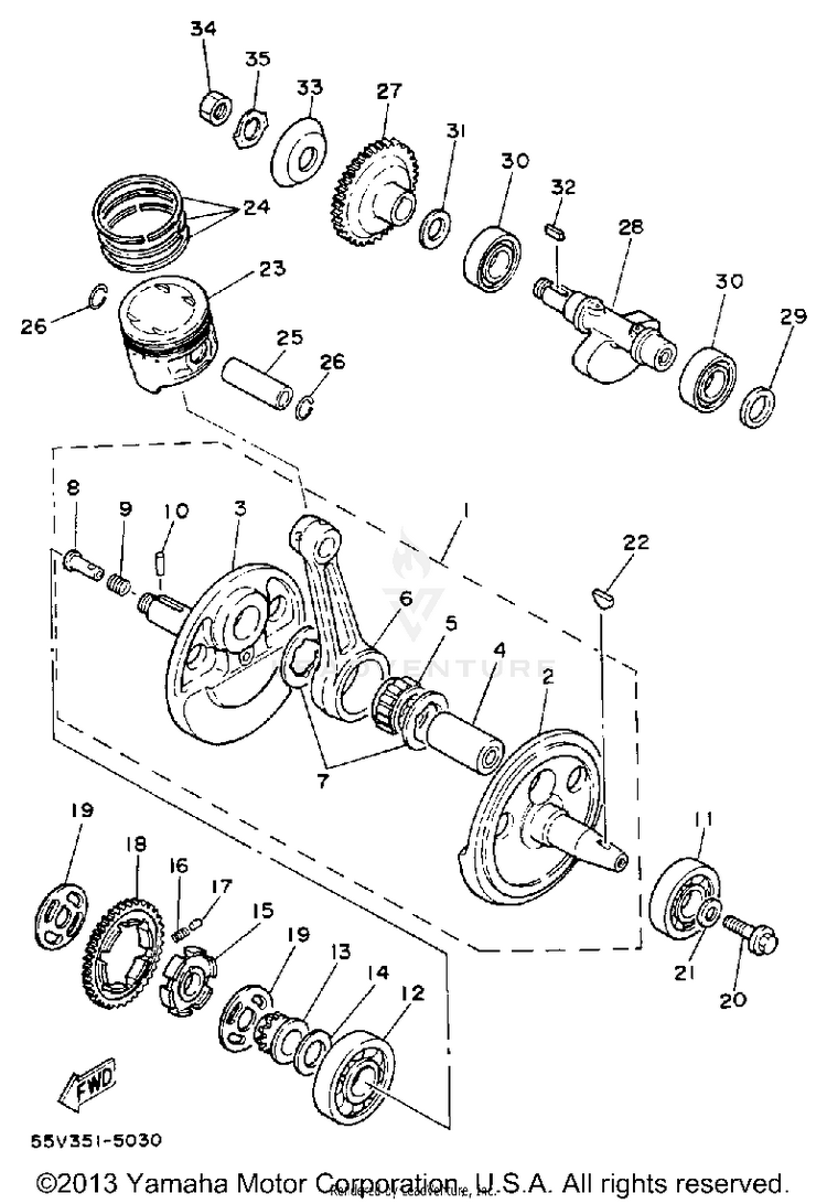 Crankshaft - Piston Schematic